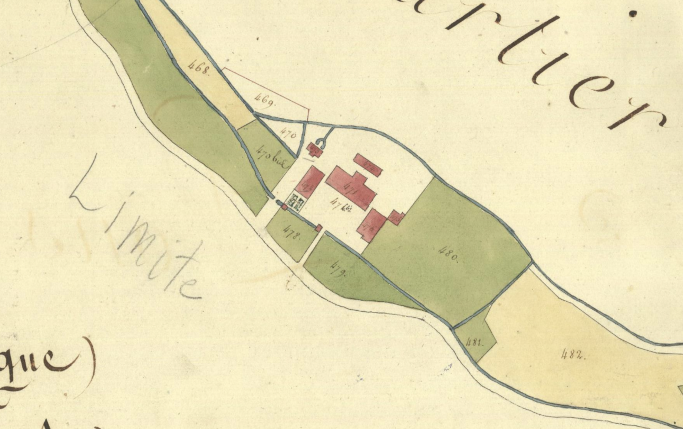 Extrait du cadastre napoléonien de 1809, Gémenos, Section A3 Quartier Saint-Pons - © Archives Départementales des Bouches-du-Rhône