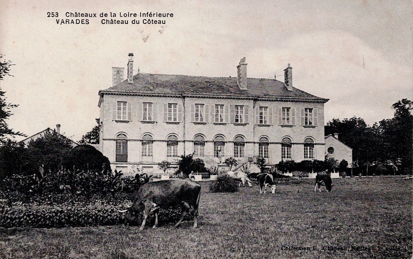 Château du Côteau qui se trouvait sur le domaine de la verrerie de Varades, vers 1910. - © Collection privée Arnaud Balandras