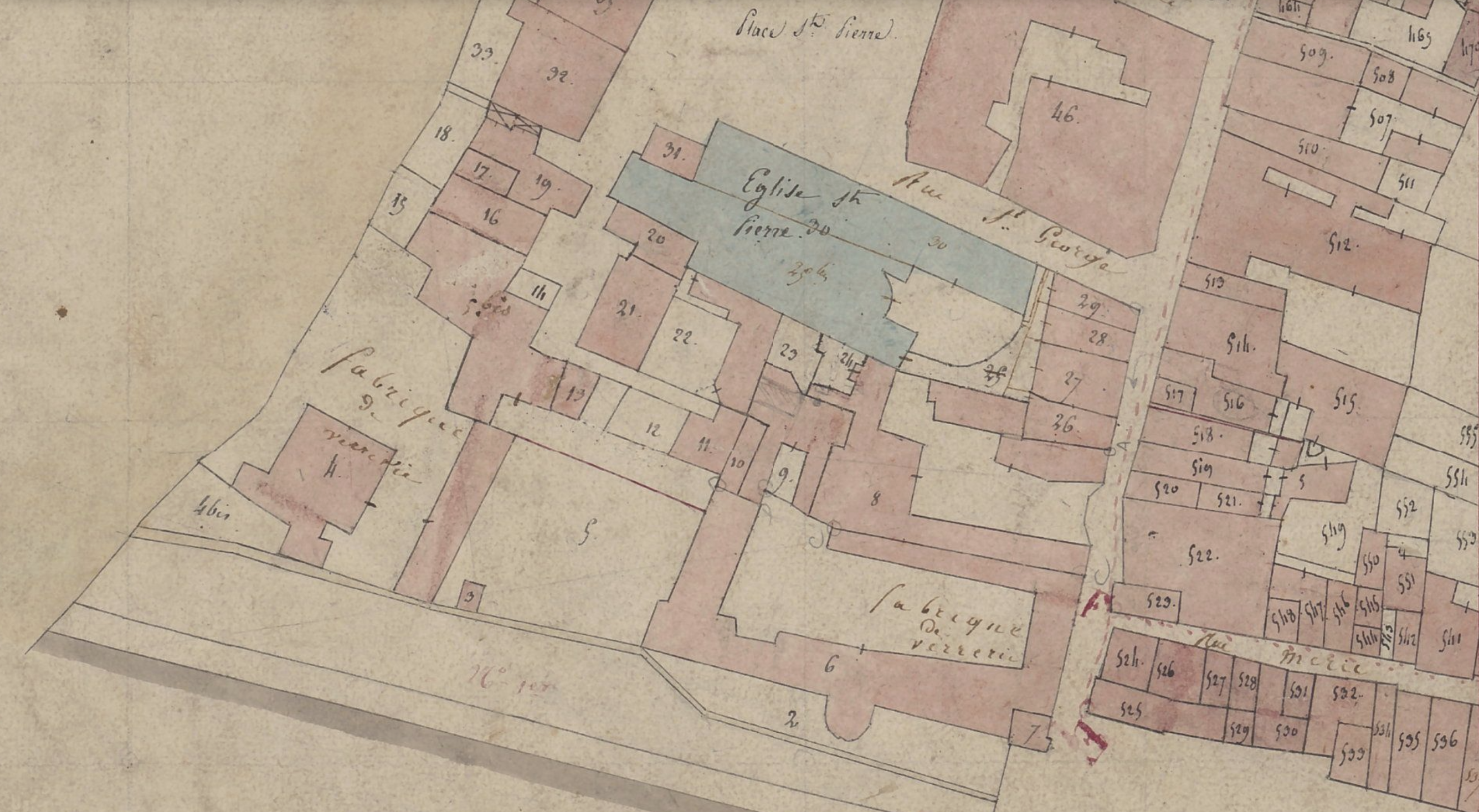 Extrait Cadastre Napoléonien ; source : 4P4/533, 1824, Vienne, Section G - © Archives Départementales de l'Isère